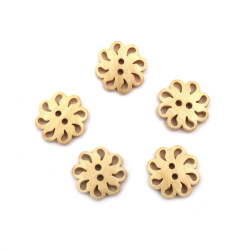 Light Wood Flower Buttons / 23x5 mm hole 2.5 mm - 10 pieces