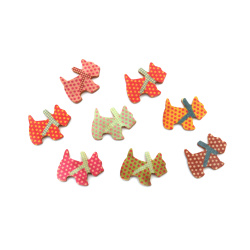 Colored Wooden Dog Shapes for Decoration / 26x20x3 mm MIX - 10 pieces