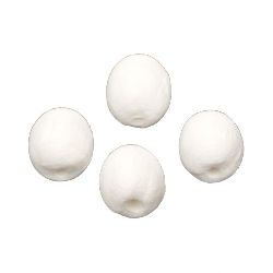 Яйце от памук бяло 30x25 мм с една дупка 6 мм -20 броя