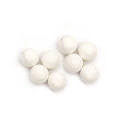 Spun Ball-shaped Cotton Beads for DIY and Craft Art,18 mm, Hole: 3 mm - 25 pieces