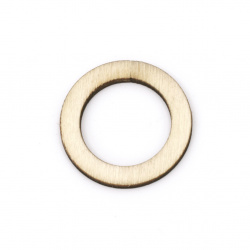 Wooden circle 30x2.5 mm hole 20 mm natural wood color - 5 pieces