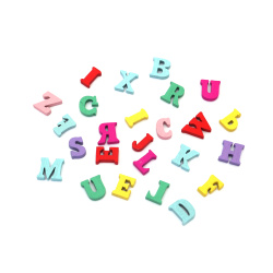 Wooden Letters 16x14x4 mm,  Color: MIX ~ 50 pieces