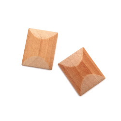 Wooden Rectangle for Decoration / 34x27x6 mm - 2 pieces