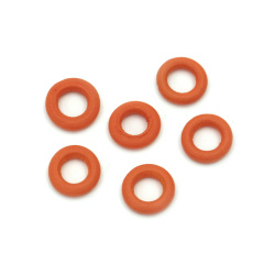 Wooden ring 15x4 mm hole 8 mm orange - 20 pieces
