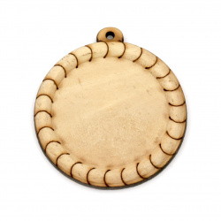 Baza din lemn pentru medalion gaura de 43x4,5 mm 1,5 mm culoare lemn -2 buc 