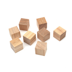 Wooden Cube 25x25 mm - 16 pieces