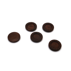 Bază de lemn cerc 23x5 mm țiglă 14 mm culoare maro - 10 bucăți