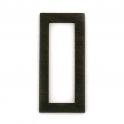 Rectangular Wooden Base for Medallion made of Solid Ebony, 19x42x3 mm