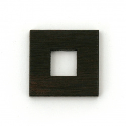 Small Wooden Square Frame / Base for Pendant made of Solid Ebony, 16x16x2.5 mm