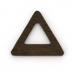 Small Wooden Triangle Frame / Base for Pendant made of Solid Ebony, 24x21x3 mm