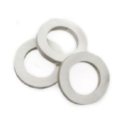 Wooden ring 25x5 mm hole 2 mm white - 10 pieces