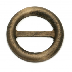 Wooden Belt buckle 60x6 mm hole 39x18 mm color antique bronze 