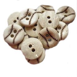 Μπάλα μπέιζμπολ ξύλινο κουμπί 13x3 mm 1,5 mm -5 τεμάχια