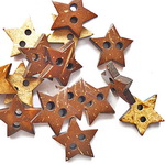 Αστέρι ξύλινο κουμπί 15 mm-5 τεμάχια