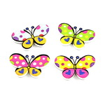 Butterfly wood button 20x30x2 mm hole 1.5 mm MIX -10 pieces