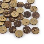 Coconut round flat button 20x3 mm hole 2 mm - 10 pieces
