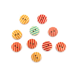 Round Wooden Button with Vintage Patterns, 15x3 mm, Hole: 2 mm, MIX -20 pieces