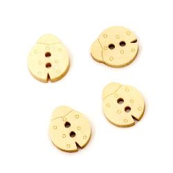 Ladybug wooden flat button 17x15x3 mm hole 1 mm - 10 pieces