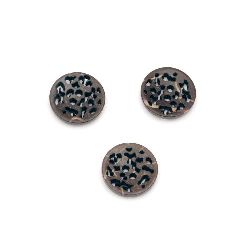 Coconut round flat button 13x3 mm hole 1.5 mm - 10 pieces