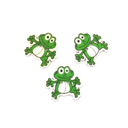 Frog wooden flat button 28x30x2.5 mm hole 1.5 mm - 10 pieces