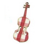 Wooden Violins / 60x20x2.5 mm,  Hole: 2 mm / MIX - 5 pieces