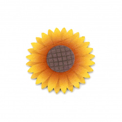 Sunflower Wooden figurine for DIY Jewelry and Crafts 39x2 mm cabochon type - 10 pieces