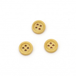 Wood button 11x8.5 mm hole 1.5 mm color wood -10 pieces