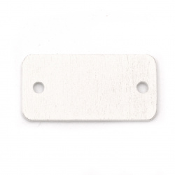 Wooden Connector tile for decoration 30x15x2 mm hole 2.5 mm white  - 10 pieces