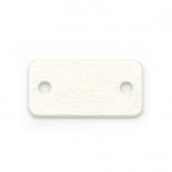 Ταυτότητα ξύλινη σύνδεσμος ορθογώνιο 23x12x2 mm τρύπα 2,5 mm λευκό -10 τεμάχια