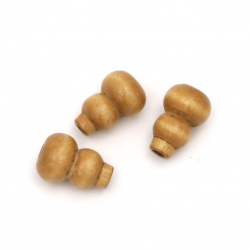 Natural wooden bead for DIY Jewelry and Crafts15x10 mm hole 3 mm brown - 20 pieces