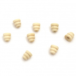 Natural Unfinished Wooden Bead for DIY Jewelry and Crafts 7x7 mm hole 2.5 mm color wood - 20 pieces