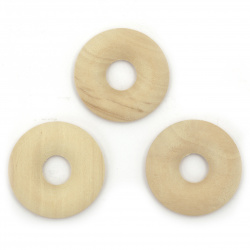 Ring wooden 30x5 mm color wood - 10 pieces
