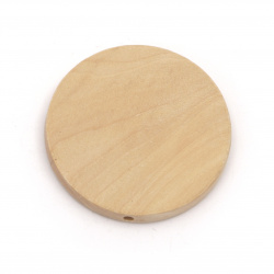 Wooden bead, Coin 35x5.5 mm hole 2 mm color wood -5 pieces