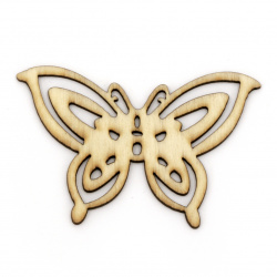 Wooden figure Butterfly 62x42x2 mm color wood - 5 pieces