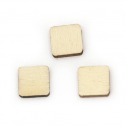 Τετράγωνο, ξύλινο τύπου Cabochon 10x10x2,5 mm -10 τεμάχια