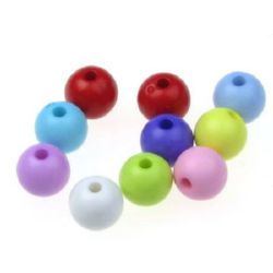 Acrylic round solid beads for jewelry making 8 mm hole 2 mm mixed colors - 50 grams ~ 180 pieces