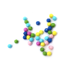 Acrylic round solid beads for jewelry making, polyhedron 6 mm hole 1.55 mm mixed colors - 50 grams ~ 470 pieces