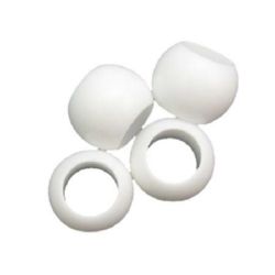 Acrylic cylinder solid beads for jewelry making 20x15 mm hole 12 mm white - 50 grams