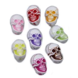 Skull Bead Faded Color 20x14 mm hole 2 mm color - 50 grams ~ 23 pieces