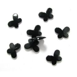 Acrylic butterfly solid beads for jewelry making 21x28.6x6 mm hole 3 mm black - 50 grams ~ 57 pieces