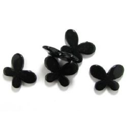Acrylic butterfly solid beads for jewelry making 46x34x7 mm hole 3 mm black - 50 g. - 7 pieces