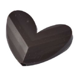 Acrylic heart solid bead for jewelry making 26.5x33.5x8.5 mm hole 2 mm black - 50 grams ~ 11 pieces