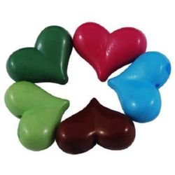 Colorful Solid Plastic Heart Bead, 18x23x9 mm, Hole: 2 mm, MIX -50 g ~ 25 pieces