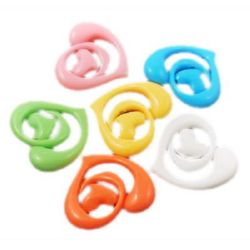 Acrylic heart solid bead for jewelry making 24.5x26 mm hole 1.5 mm color - 50 g. ~ 28 pieces