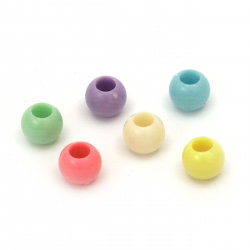 Delicate Acrylic Ball, 12 mm, Hole: 5 mm, MIX / Pastel Colors -50 grams  ~75 pieces