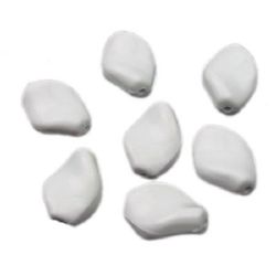 Stoc epuizat. Primeste notificare pe email cand produsul revine in stoc Margele solida 15x11 mm răsucite alb -50 grame