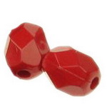 Acrylic cylinder solid bead for jewelry making, polyhedron 8x7 mm hole 1 mm red - 50 grams ~ 200 pieces