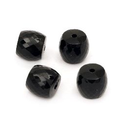 Acrylic solid bead for jewelry making, faceted 14x15 mm hole 2 mm  black - 50 grams ~ 20 pieces