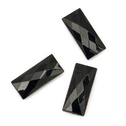 Acrylic rectangle solid bead for jewelry making, faceted 35x15x9 mm hole 1.5 mm black - 50 grams ~ 14 pieces