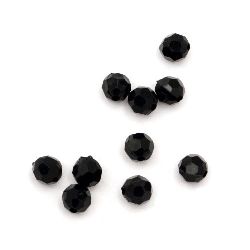 Margele solidă bila 6 mm gaură 1 mm fațetată negru -50 grame ~ 450 bucăți